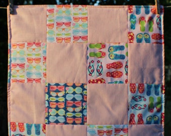 Flip Flops and Sunglasses Doll Quilt