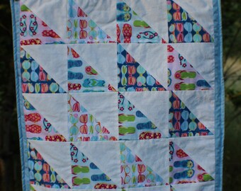 Doll quilt sunglasses and flip flops