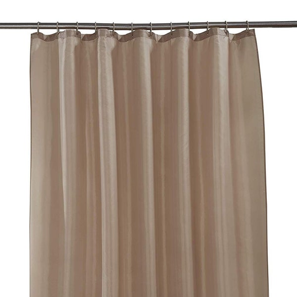 Plain Latte Shower Curtain With 12 Ring Hooks Bold Beige Brown Mink Tan