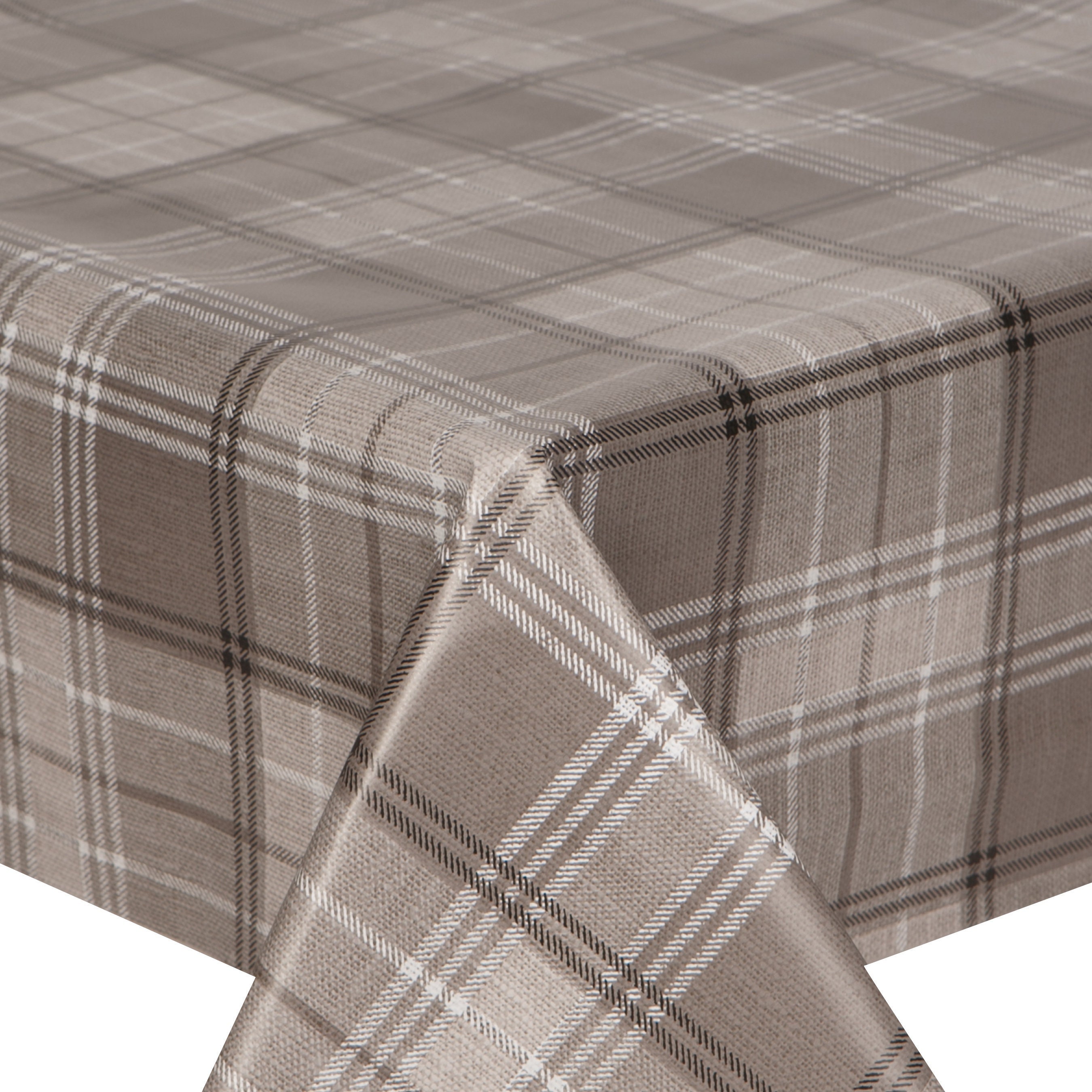 Austrian Superfine Wool Tartan Plaid in Bisque Charcoal