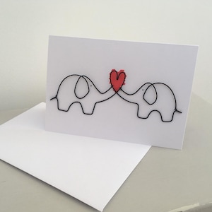 Personalised Wire Elephant Anniversary Card
