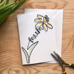 Wire Flower (Daffodil) Easter Card