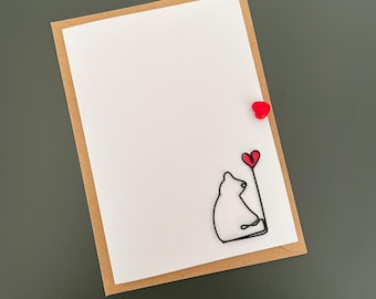 Wire Bear Anniversary/Greetings Card