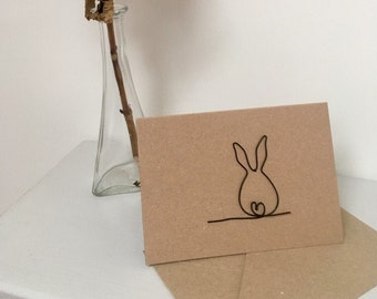 Personalised Wire Rabbit Birthday/Greetings Card
