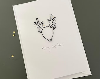 Wire Reindeer Christmas Card