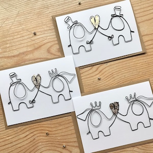 Personalised Wire Elephant Anniversary/Wedding Card