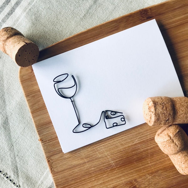 Personalised Wire Wine and Cheese Father's Day/Birthday Card