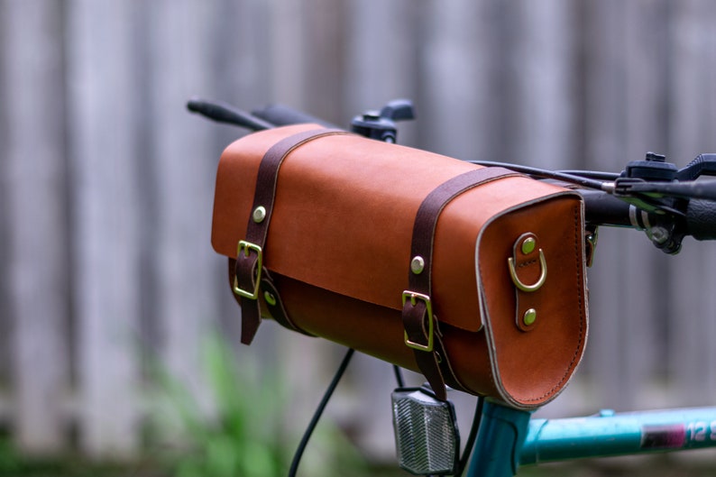 Ixion Bike Bag // Full Grain Leather Bicycle Handlebar Bag