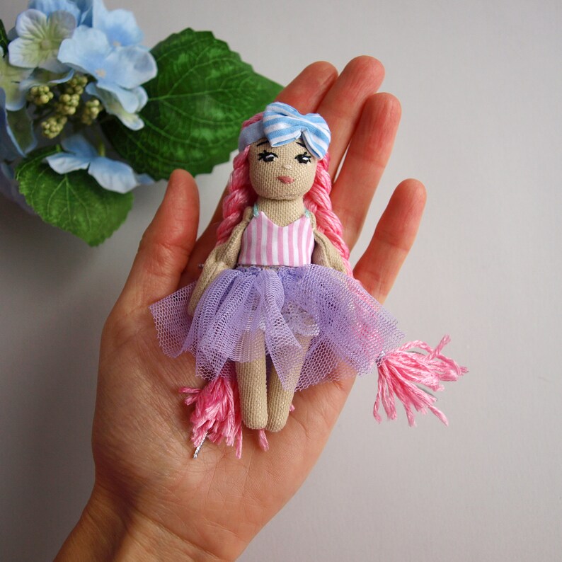 Dress up rag doll 12, Fabric doll with a set of clothes, Mermaid doll, Doll set image 6