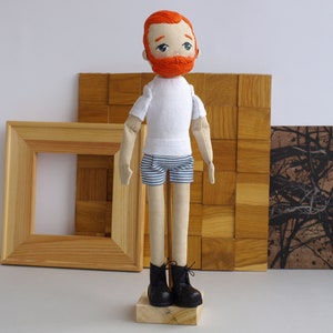 Scotsman doll with a beard, Kilt boy doll image 9