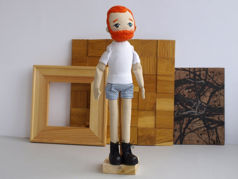 Scotsman doll with a beard, Kilt boy doll image 9