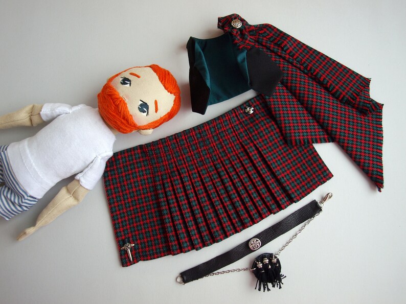 Scotsman doll with a beard, Kilt boy doll image 10