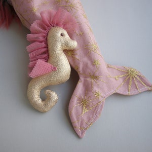 Dress up rag doll 12 with a seahorse, Mermaid doll image 9