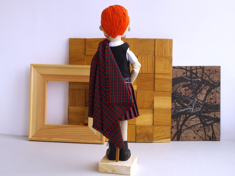 Scotsman doll with a beard, Kilt boy doll image 4