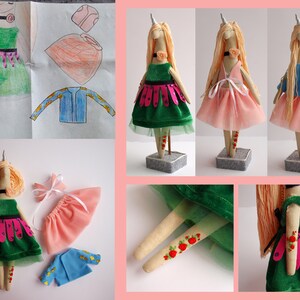 Individual order with all your wishes, Custom design mermaid doll, unicorn doll, doll set image 3