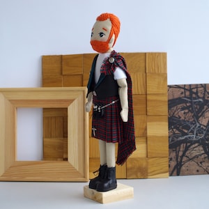 Scotsman doll with a beard, Kilt boy doll image 3