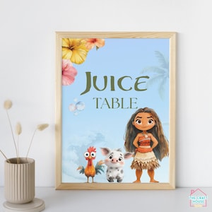 Moana Inspired Party Decorations | Juice Table Sign | Digital Download | Moana |