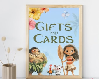 Moana Inspired Party Decorations | Gifts and Cards Sign | Digital Download | Moana |