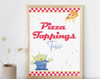 Pizza Planet Toppings Schild: Toy Story Party Dekoration (Digitaler Download, PNG)