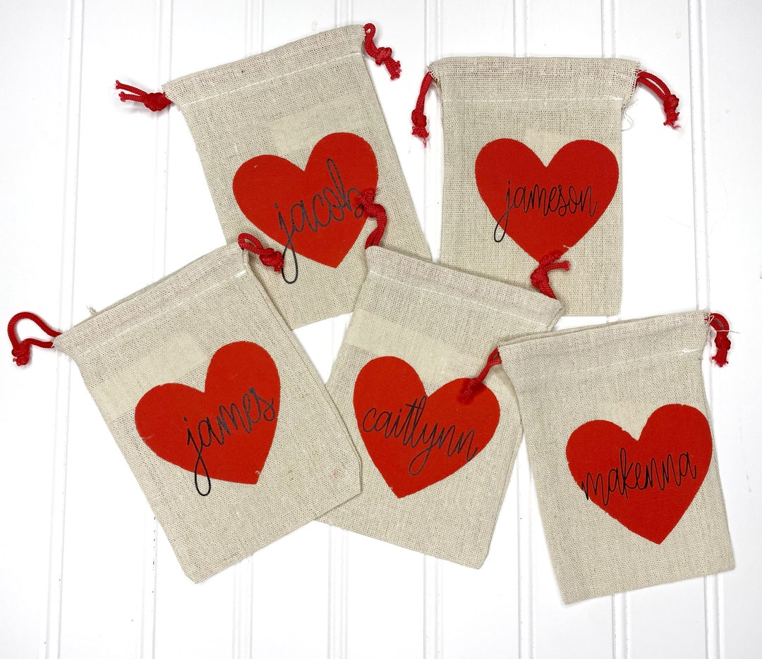 Customized Heart Gift Bags Etsy