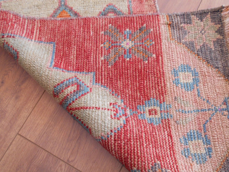 1/'4/'/'x3/'1/'/' Small Fadet Rug,Welcome Mat Rug,Area Rug,Rugs Turkish Small Mat,Vintage Rug,Bath Mat,Pastel Mat Rug,Oushak Rug,Oriental Raug