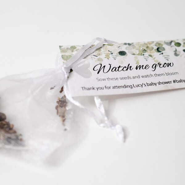 Baby shower favour / gifts / decor - Watch me grow seeds