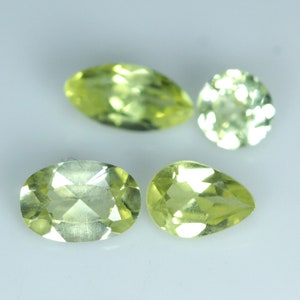 1.72 Carats! Natural Chrysoberyl Faceted. 4x4 To 6x4 MM Oval/ Pear/ Round/Marquise Shape. 4 Piece Lot . Sparkling Stone. loose Gemstone.