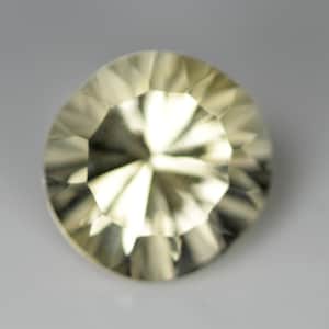 4.87 Carats! Natural Citrine Concave Faceted 12 MM Round . Mesmerizing Stones. Concave Cutting Calibrated Stone. Loos Gemstone.