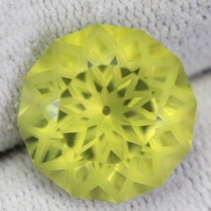 Sun Flower Cut Lemon Quartz Faceted Round Gemstone (7.5-15 MM)