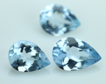 Aquamarine pear shape pair Size 10x7 mm 3.70 Carat AAA Quality VVS Clarity loose Aquamarine pear