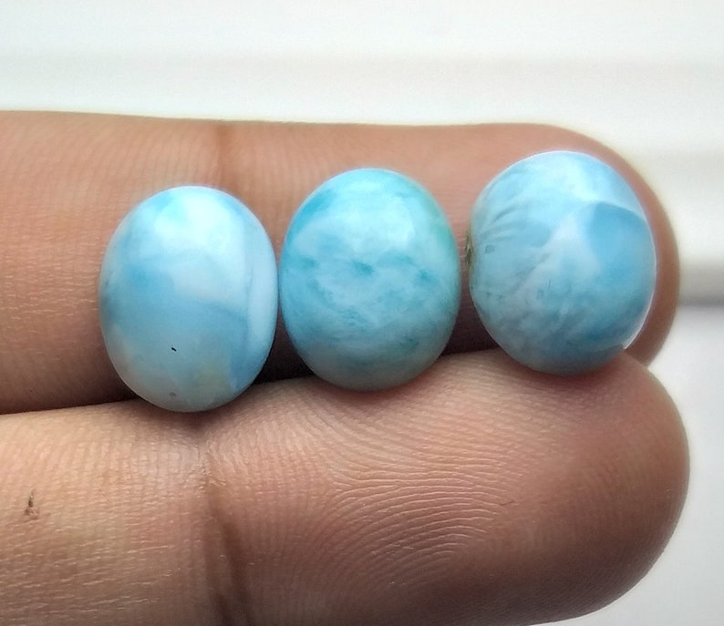 11x9 MM Ovals Price Per Piece Calibrated Size Loose Gemstone. Natural Larimar Cabochon Beautiful color and Patterns