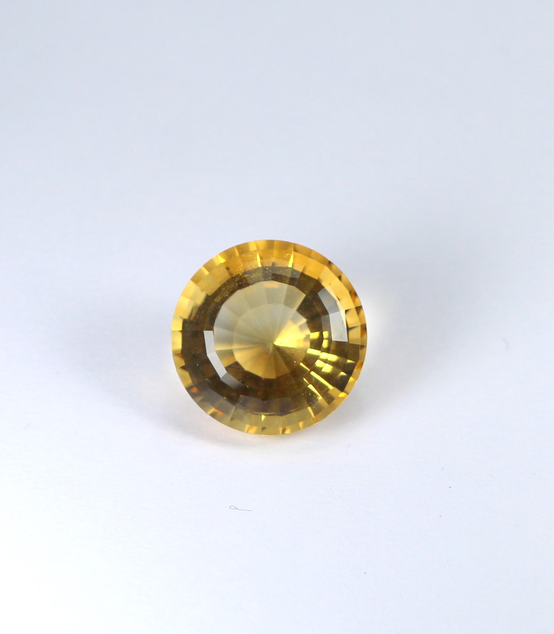 ステップカットシトリン宝石、キャリブレーションラウンド、7～19mm、1