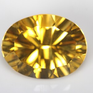 6.67 Carats! Natural Citrine Concave Faceted 14x11 MM Oval. Mesmerizing Stones. Concave Cutting Calibrated Stone. Loos Gemstone.