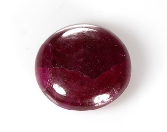 5.45 Carat African Ruby Cabochon, 11mm Round Loose Gemstone