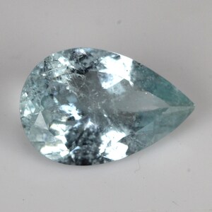2.14 Carats! Aquamarine 12x8 MM Pear Shape. Calibrated Stone. Deep Blue Color. Loose Gemstone