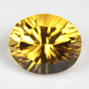 5.54 Carat Natural Citrine Concave Faceted 12x10 MM Oval. Mesmerizing Stones. Concave Cutting Calibrated Stone. Loos Gemstone.