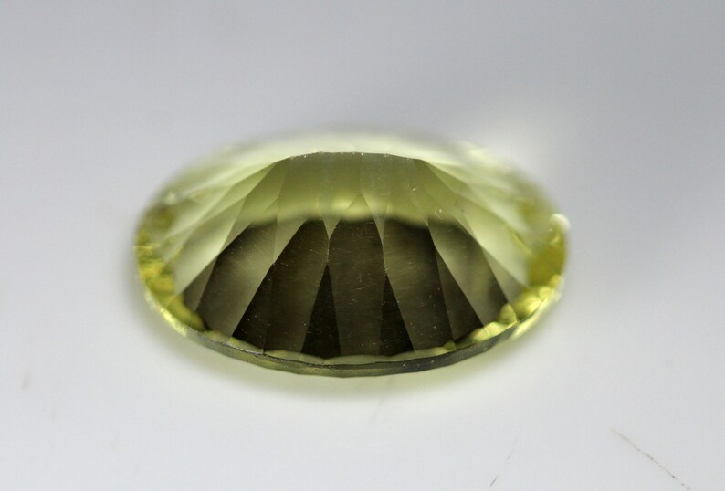 10.46 Carats Natural Lemon Quartz Faceted 18x13 MM Oval Shape. Concave Cut. Loos Gemstone. image 6