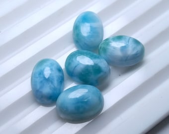 Natural Larimar Cabochon 12x10 To 16x12 MM Ovals. Price Per Piece. Calibrated Size Loose Gemstone.