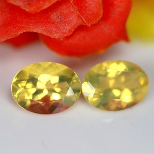 1.76 Carats! Natural Mexican Fire Opal Faceted. 8x6 MM Oval Shape. Mexican Fire Opal Pair. Orange Color. Calibrated Size. Loose Gemstone.