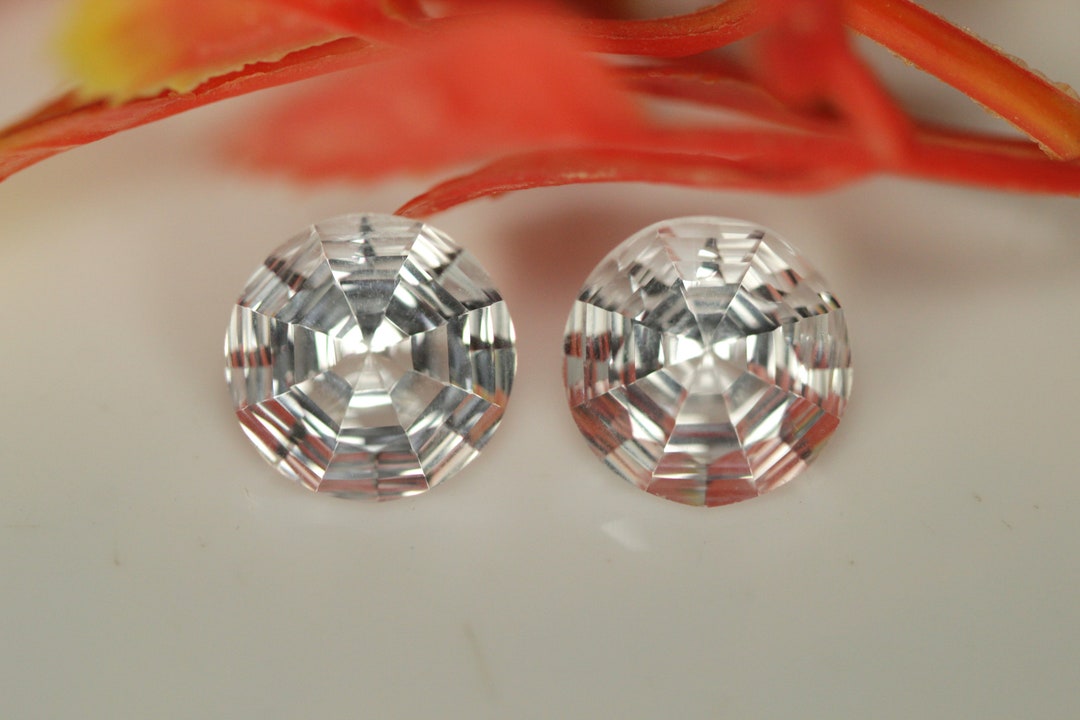 7.21 Carat Spider Web Cut! Crystal Quartz Faceted 10 MM Round Shape ...