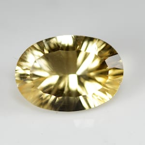 5.97 Carats! Natural Citrine Concave Faceted 15x10 MM Oval. Mesmerizing Stones. Concave Cutting Calibrated Stone. Loos Gemstone.