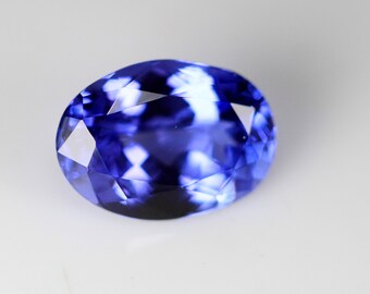 1.34 Carats! DEEP Blue Color Tanzanite Faceted. 8x6 MM Oval Shape. Eye Clean to Loupe Clean Quality. Calibrated Size. Loos Gemstone.