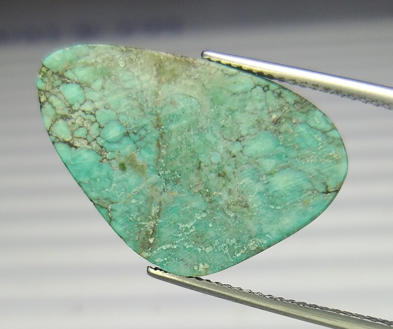 Top Quality Loose Gemstone. Jewelry Making Price Per Piece Fancy Shape 29x19x3 MM 13.16 Carat Natural Tibetan Turquoise Cabochon