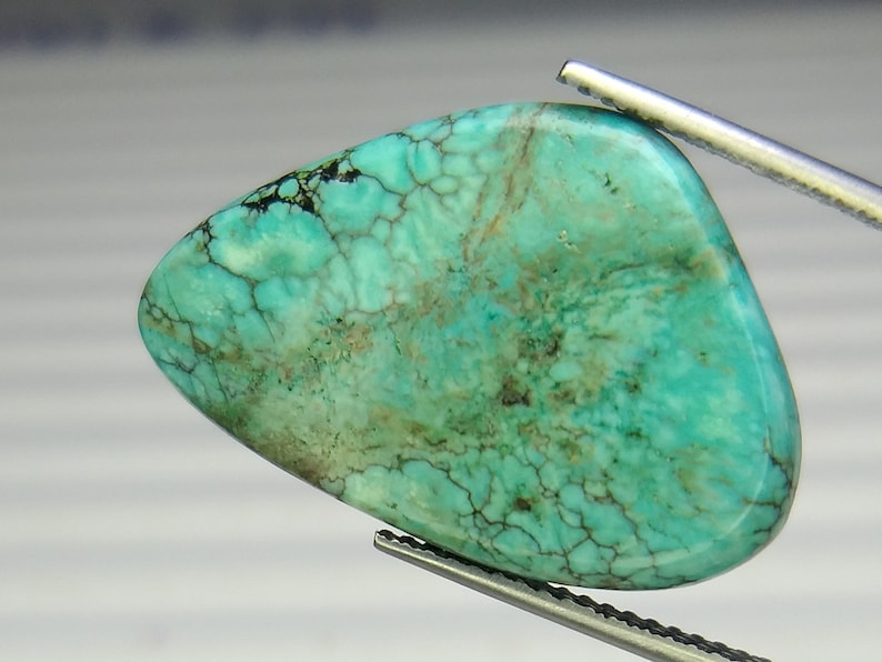 Top Quality Loose Gemstone. Jewelry Making Price Per Piece Fancy Shape 29x19x3 MM 13.16 Carat Natural Tibetan Turquoise Cabochon