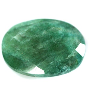 21.56 Carat Natural Emerald Rose Cut 25x18 MM Oval Shape. Calibrated Stone.  Loose Gemstone.