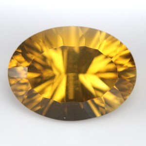 8.43 Carat Natural Citrine Concave Faceted 16x11 MM Oval. Mesmerizing Stones. Concave Cutting Calibrated Stone. Loos Gemstone.