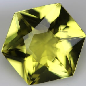 Dubbelstjärnslipning! Naturlig citronkvarts fasetterad 8 till 16 mm hexagonform. Specialslipning. Kalibrerad sten. Gnistrande sten. Lös ädelsten bild 2