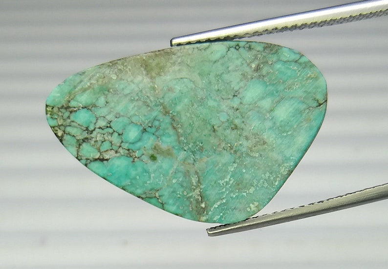 Top Quality Loose Gemstone. Jewelry Making Price Per Piece Fancy Shape 29x19x3 MM 13.16 Carat Natural Tibetan Turquoise Cabochon