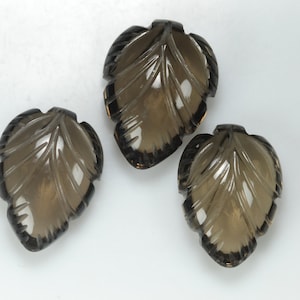 Natural Smoky Quartz Fancy Carving   16x11 & 17x13 MM Fancy Shape. 3 Piece Lot. Callibrated Stone. Loose Gemstone.