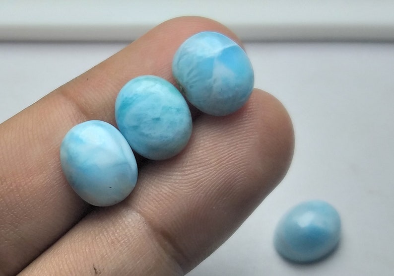 11x9 MM Ovals Price Per Piece Calibrated Size Loose Gemstone. Natural Larimar Cabochon Beautiful color and Patterns